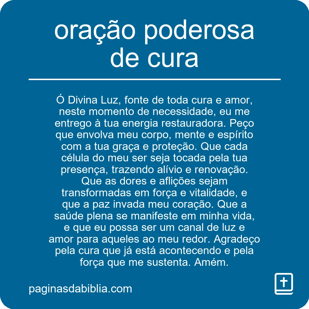Descubra a Incrível Oração Poderosa de Cura