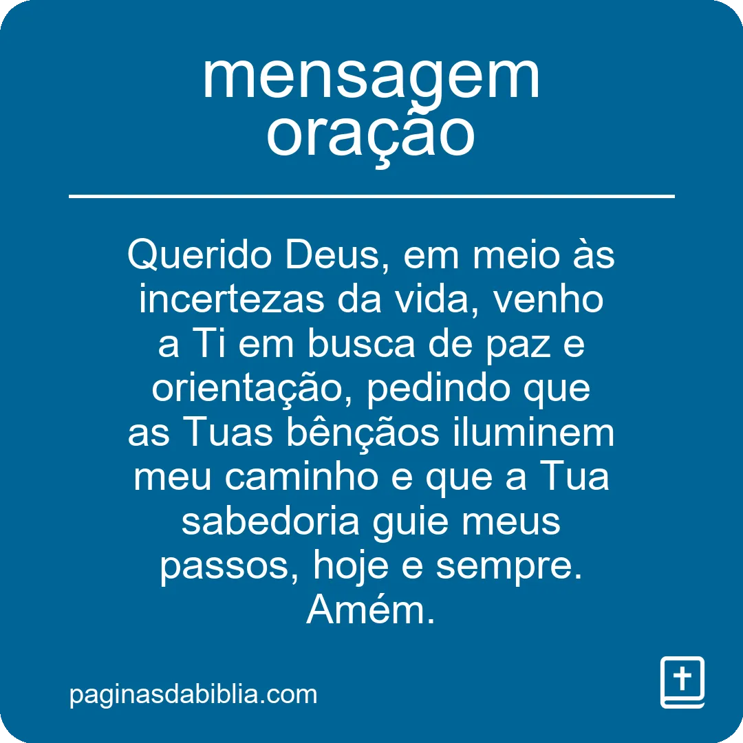Descubra a Mensagem Poderosa da Oração