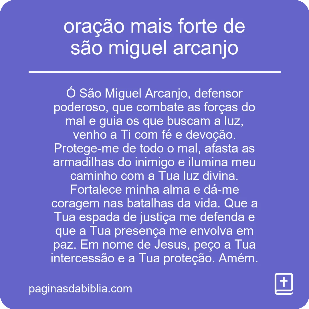 Descubra a Oração Mais Forte de São Miguel Arcanjo