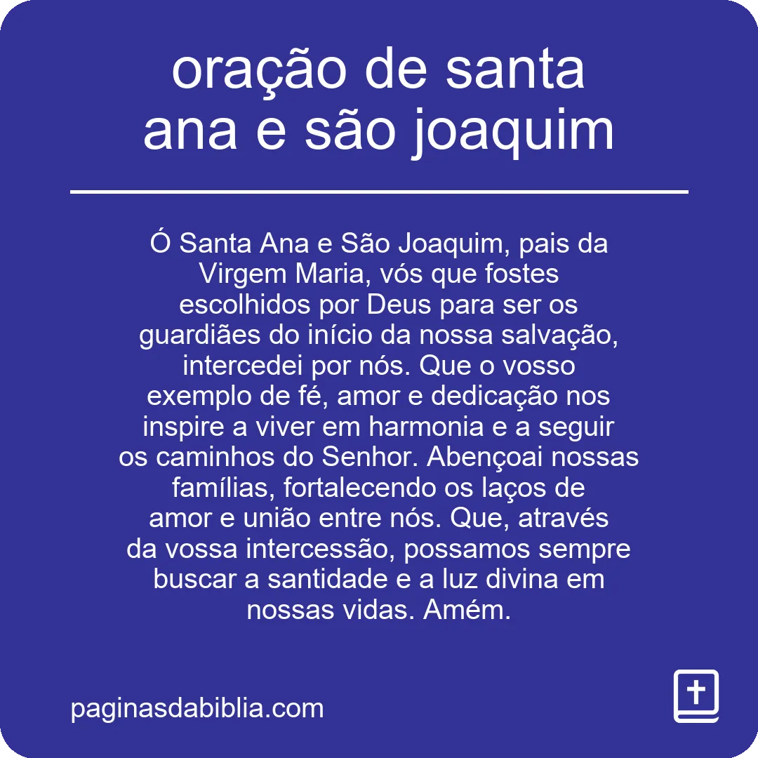 Descubra a Poderosa Oração de Santa Ana e São Joaquim