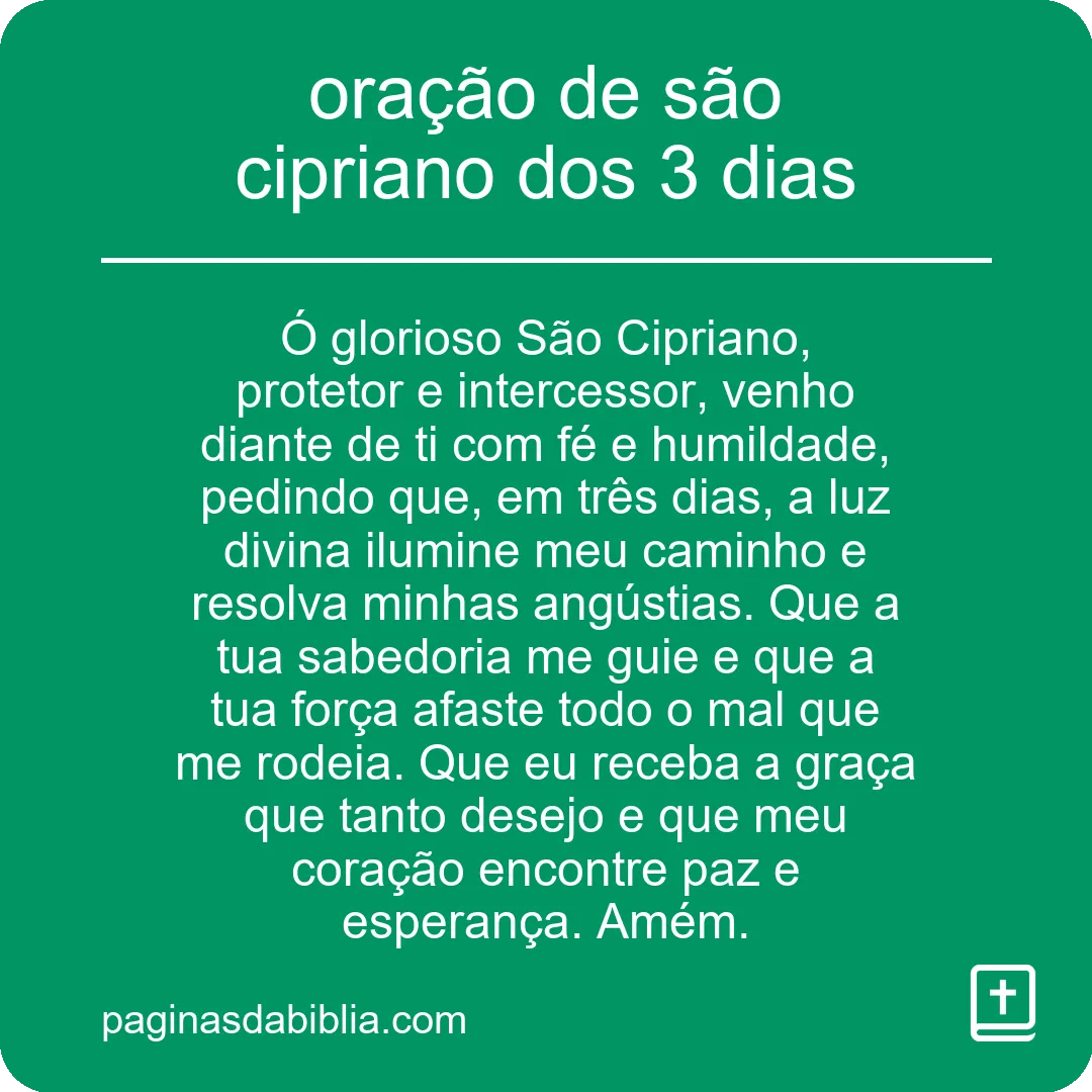 Descubra a Poderosa Oração de São Cipriano dos 3 Dias