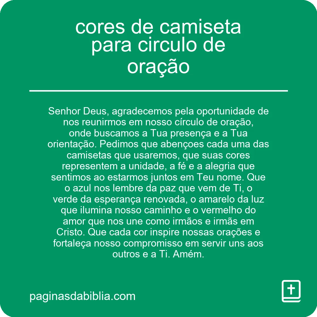 Descubra as Cores Essenciais para seu Círculo de Oração