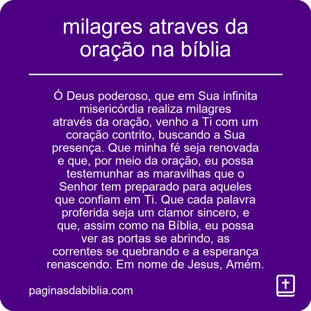 Descubra milagres incríveis da oração na Bíblia