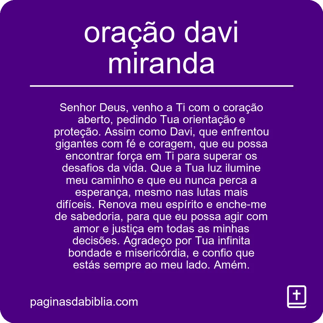 Descubra o Poder da Oração de Davi Miranda
