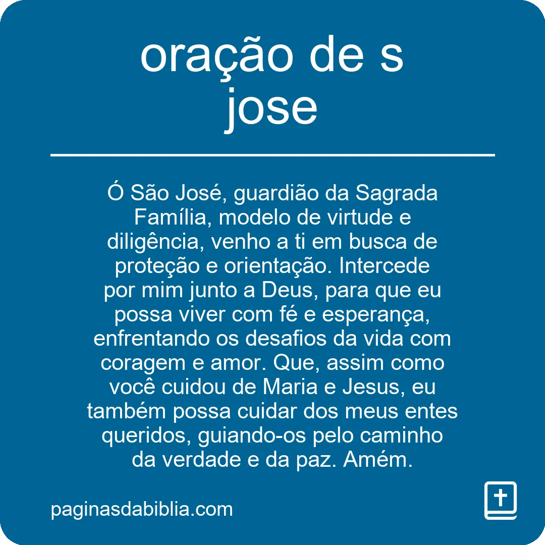 Descubra o Poder da Oração de São José