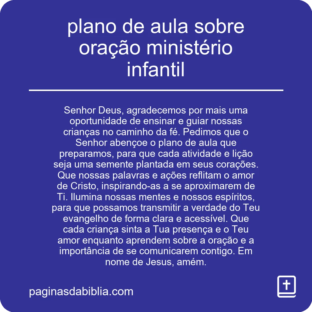 Descubra o Poder da Oração no Ministério Infantil