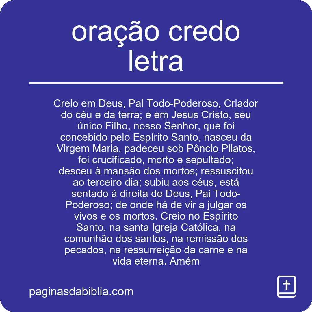 Descubra o Poder Transformador da Oração Credo Letra