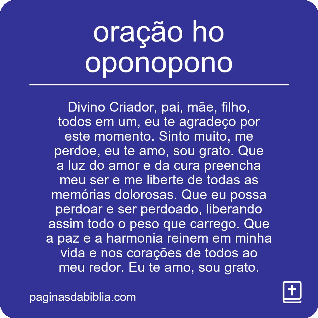Descubra o Poder Transformador da Oração Ho Oponopono