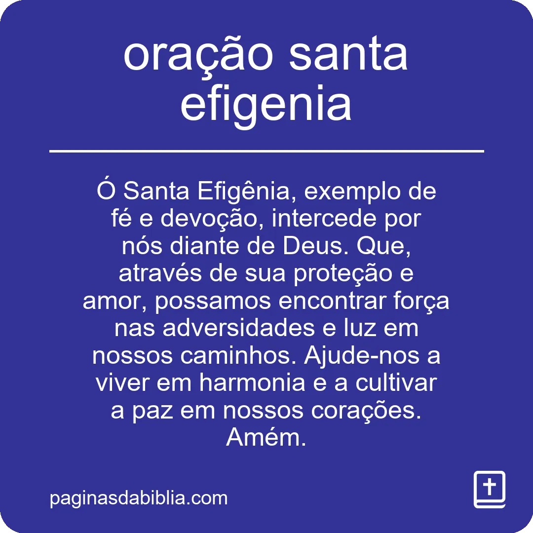 Descubra o Poder Transformador da Oração Santa Efigênia