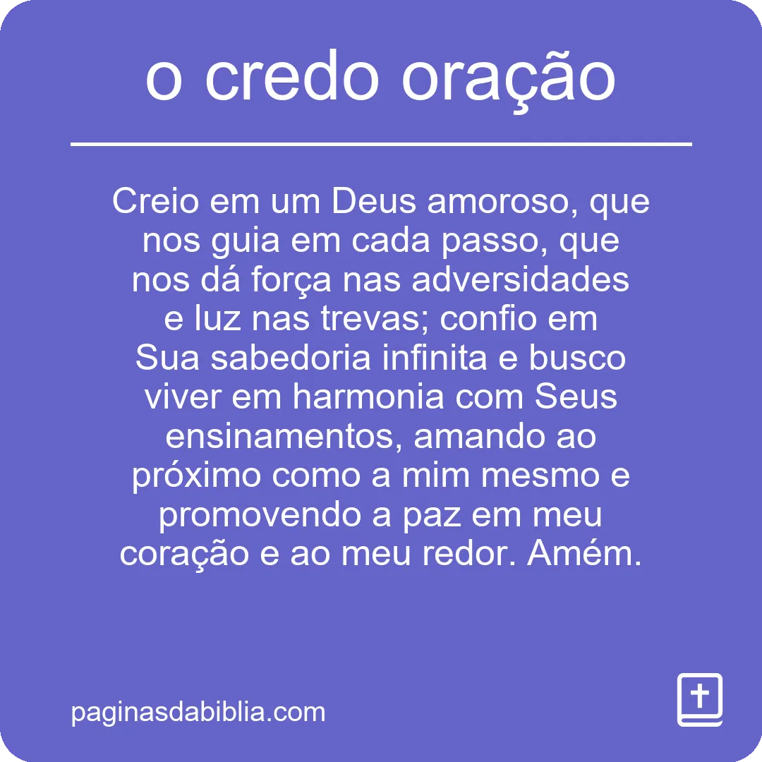 Descubra o Poder Transformador do Credo Oração