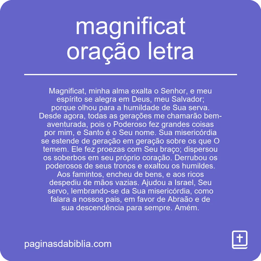 Descubra o Poder Transformador do Magnificat Oração Letra