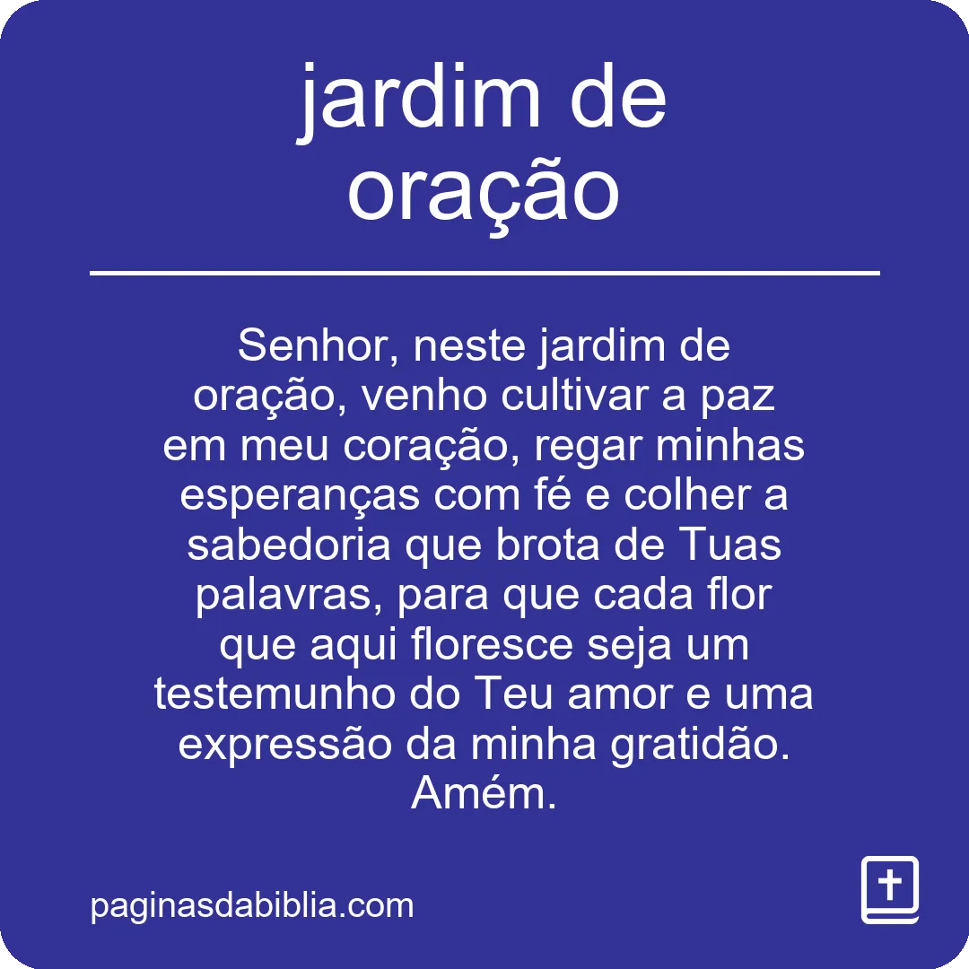 Desfrute da incrível conexão espiritual no jardim de oração