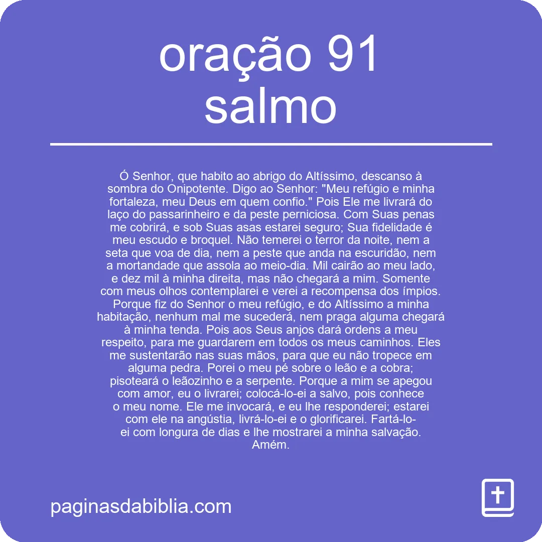 Desfrute do Poder Transformador da Oração 91 Salmo