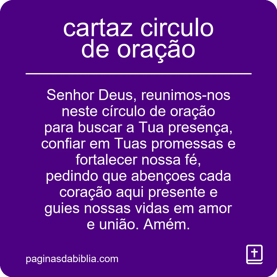 Desperte a fé: Cartaz Círculo de Oração Transformador!