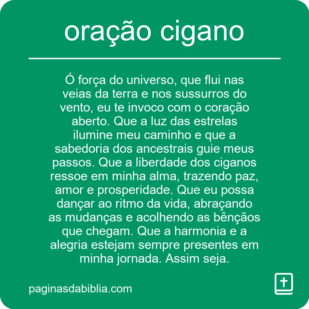 Desperte o Poder Transformador da Oração Cigano