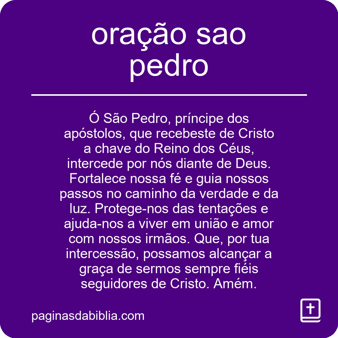 Desvende o Poder Transformador da Oração São Pedro