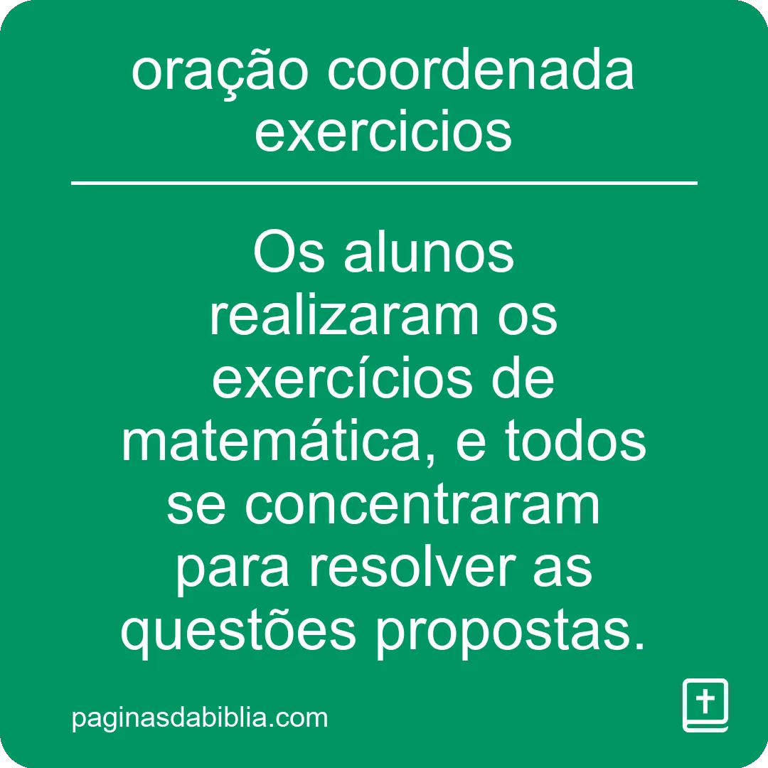 Exercícios de Oração Coordenada: Prática Essencial