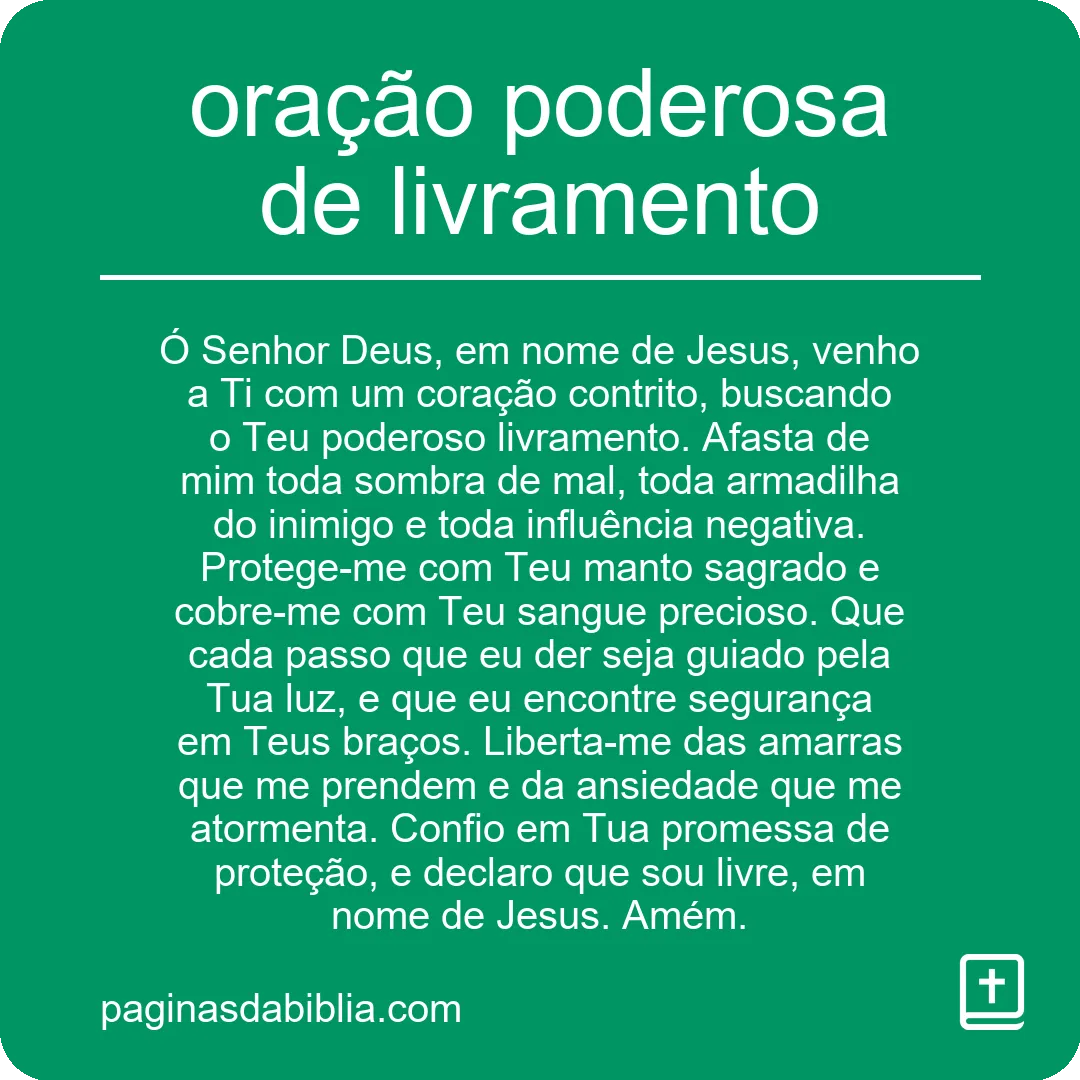 Experimente esta: Descubra a Oração Poderosa de Livramento