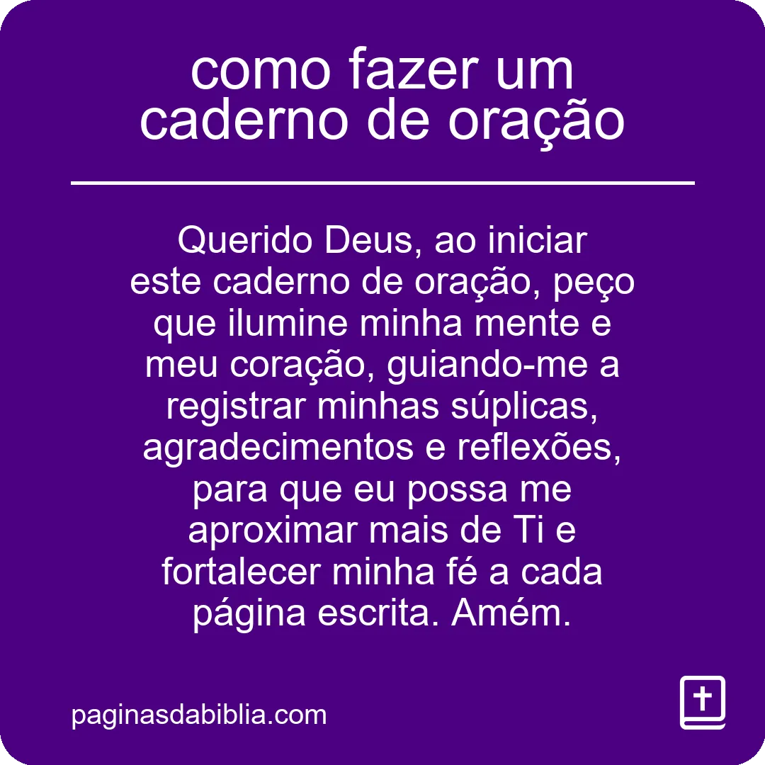 Guia prático para criar caderno de oração