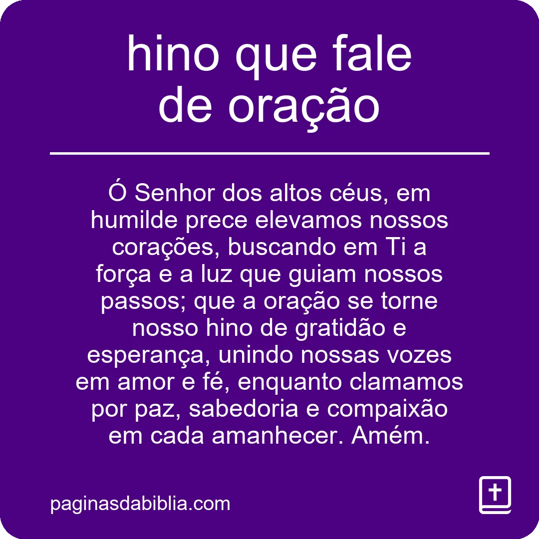 Hino Poderoso de Oração: Transformação Espiritual