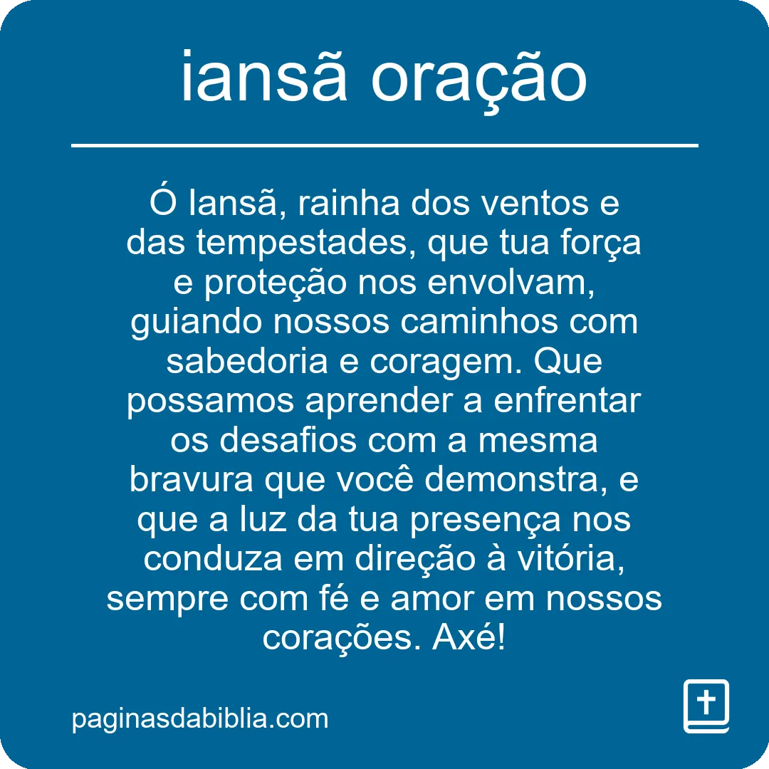 Iansã: poder da oração