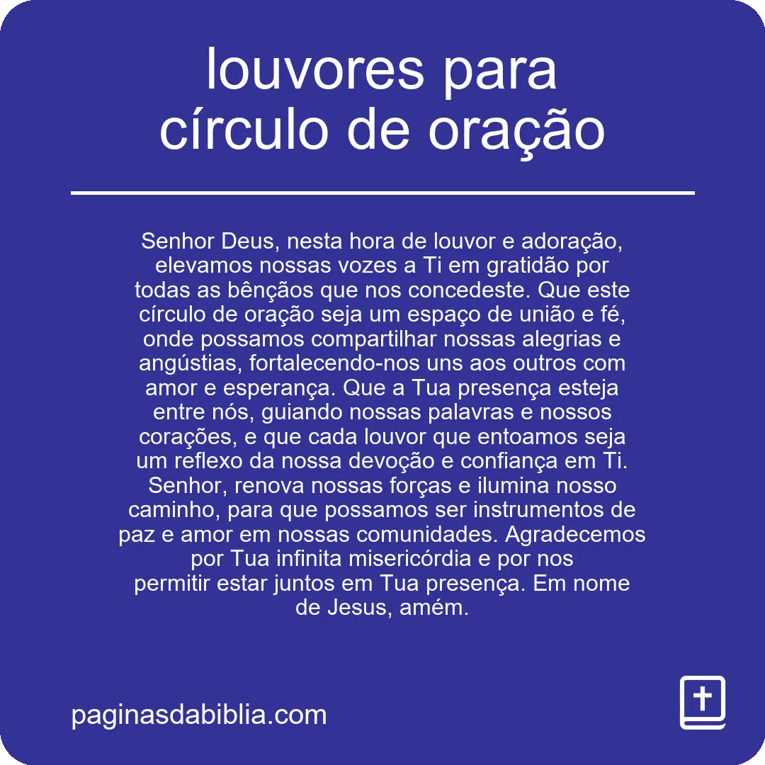 Louvores no círculo de oração