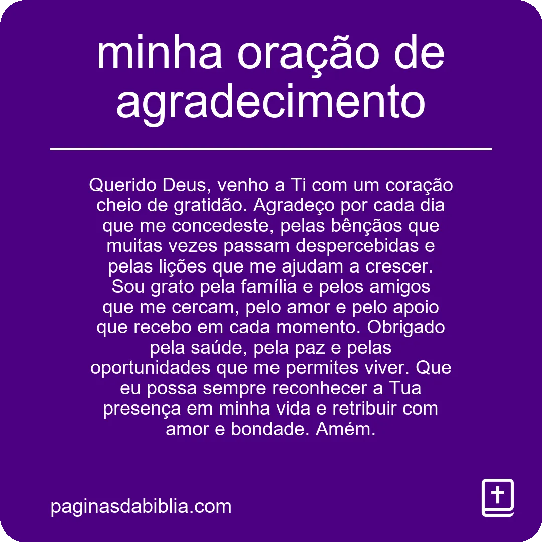 Minha Oração de Agradecimento: Gratidão Profunda