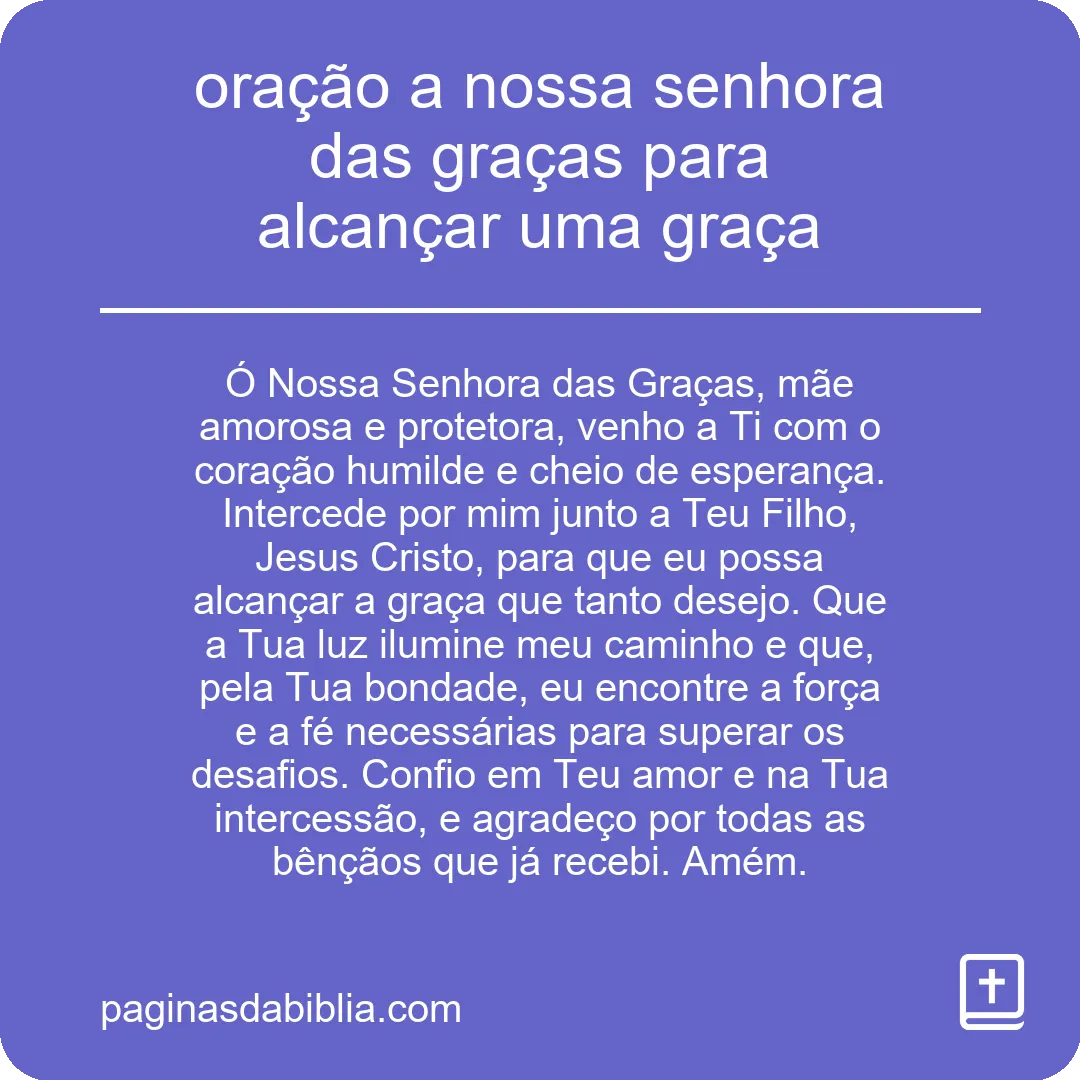 Oração a Nossa Senhora das Graças