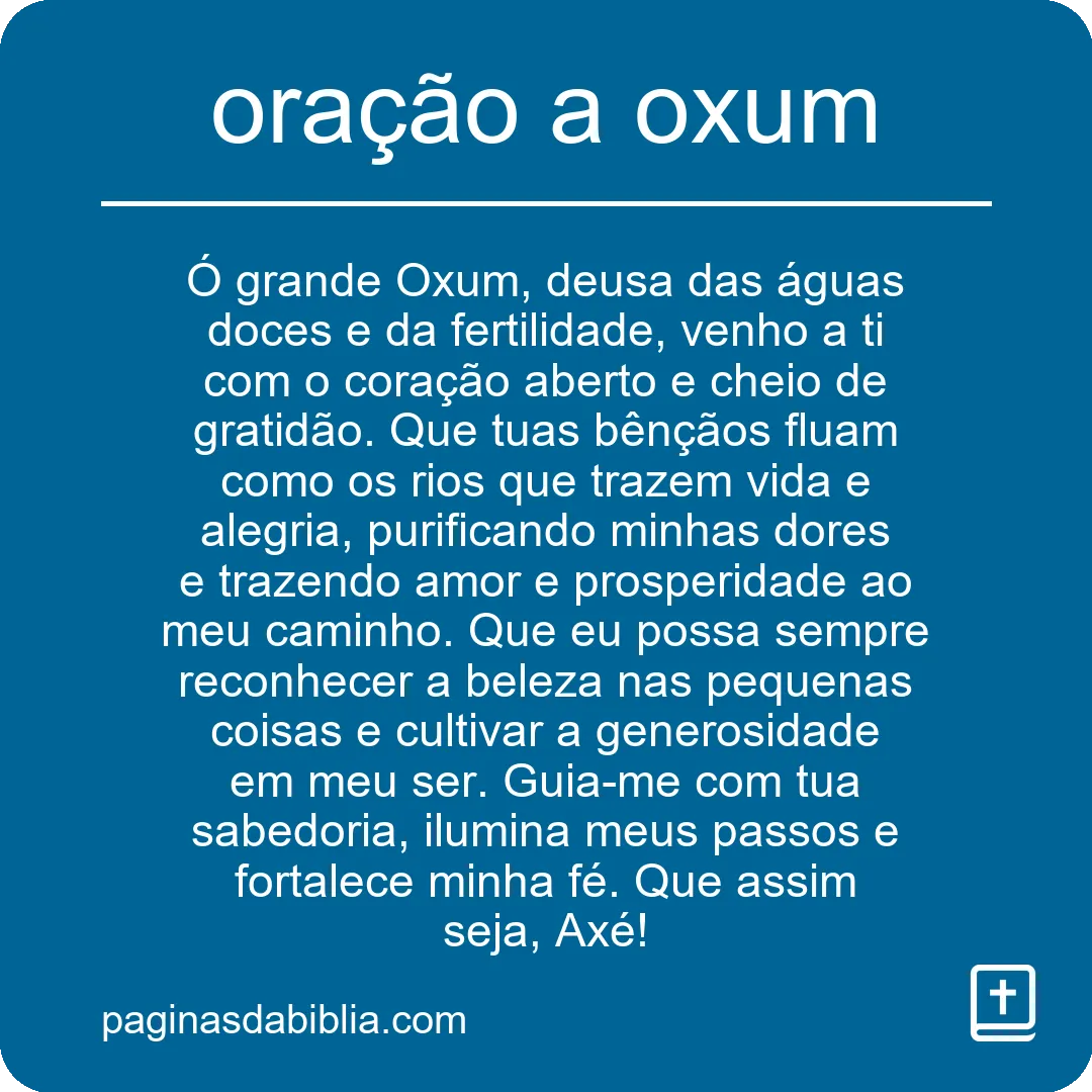 Oração a Oxum: Poder Transformador e Espiritual