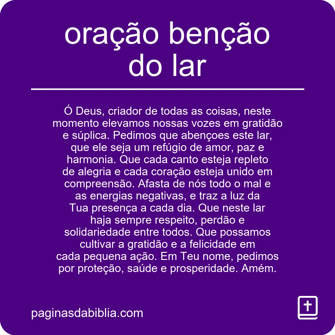 Oração: A Poderosa Benção do Lar