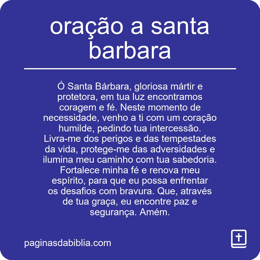 Oração a Santa Bárbara: Proteção e Força