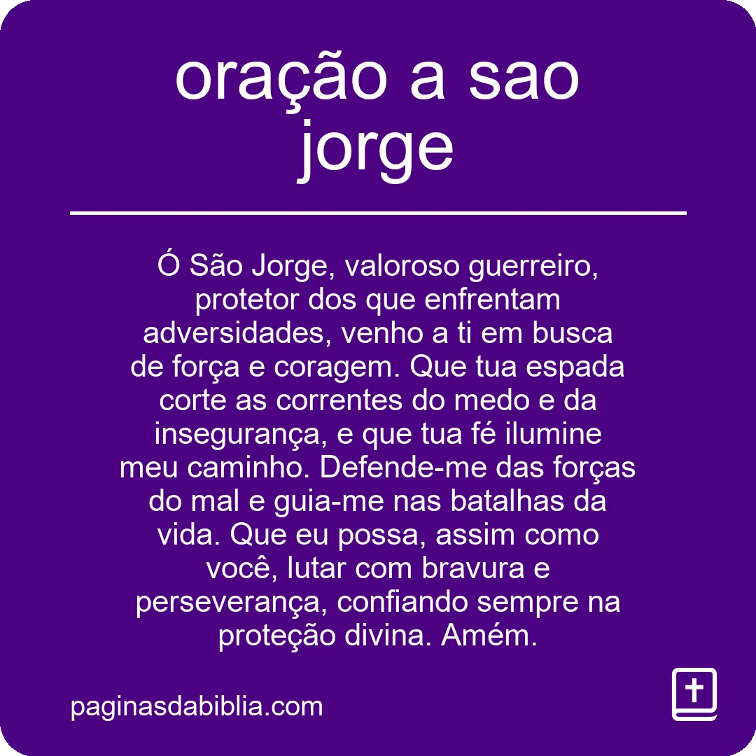 Oração a São Jorge: Poder Transformador Espiritual