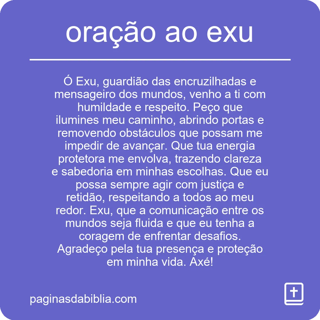 Oração ao Exu: Poder Transformador para Elevação Espiritual.