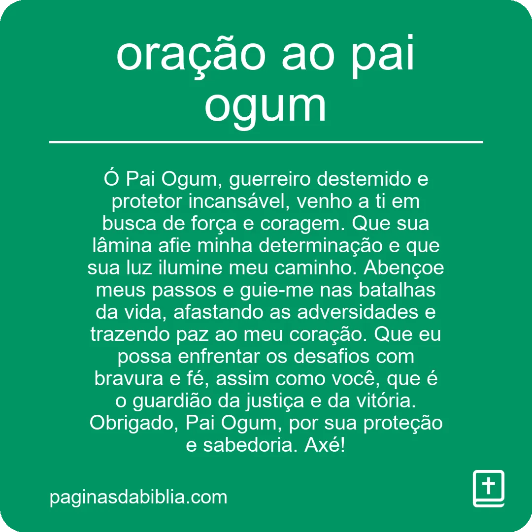 Oração ao Pai Ogum: Força e Proteção