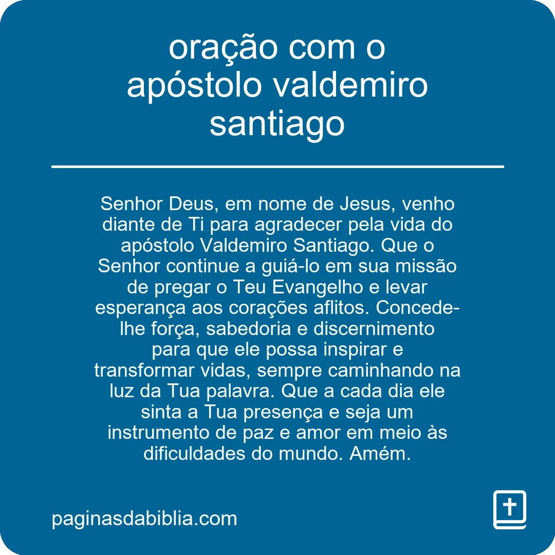 Oração com Valdemiro Santiago: Conexão Divina