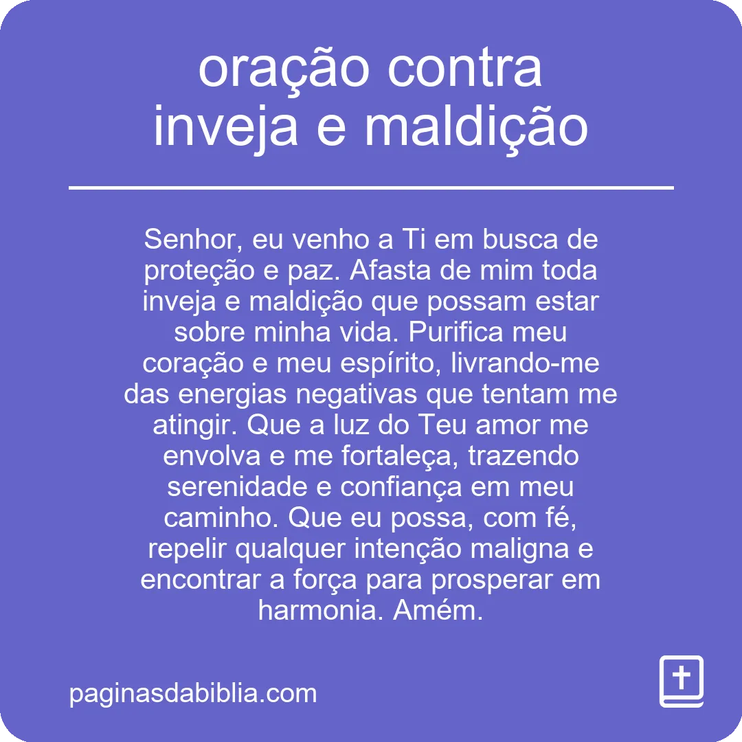 Oração contra inveja e maldição: proteção divina