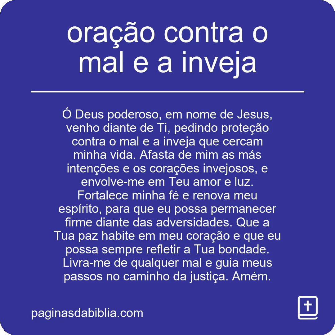 Oração contra mal e inveja: proteção divina!