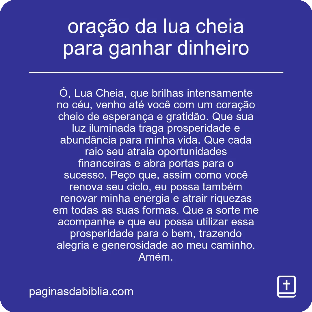 Oração da Lua Cheia para Prosperidade