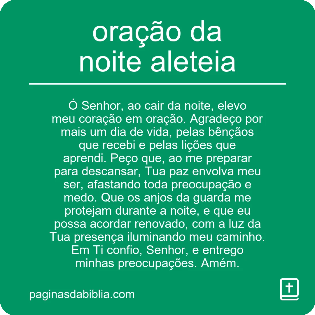 Oração da noite: encontre paz e esperança