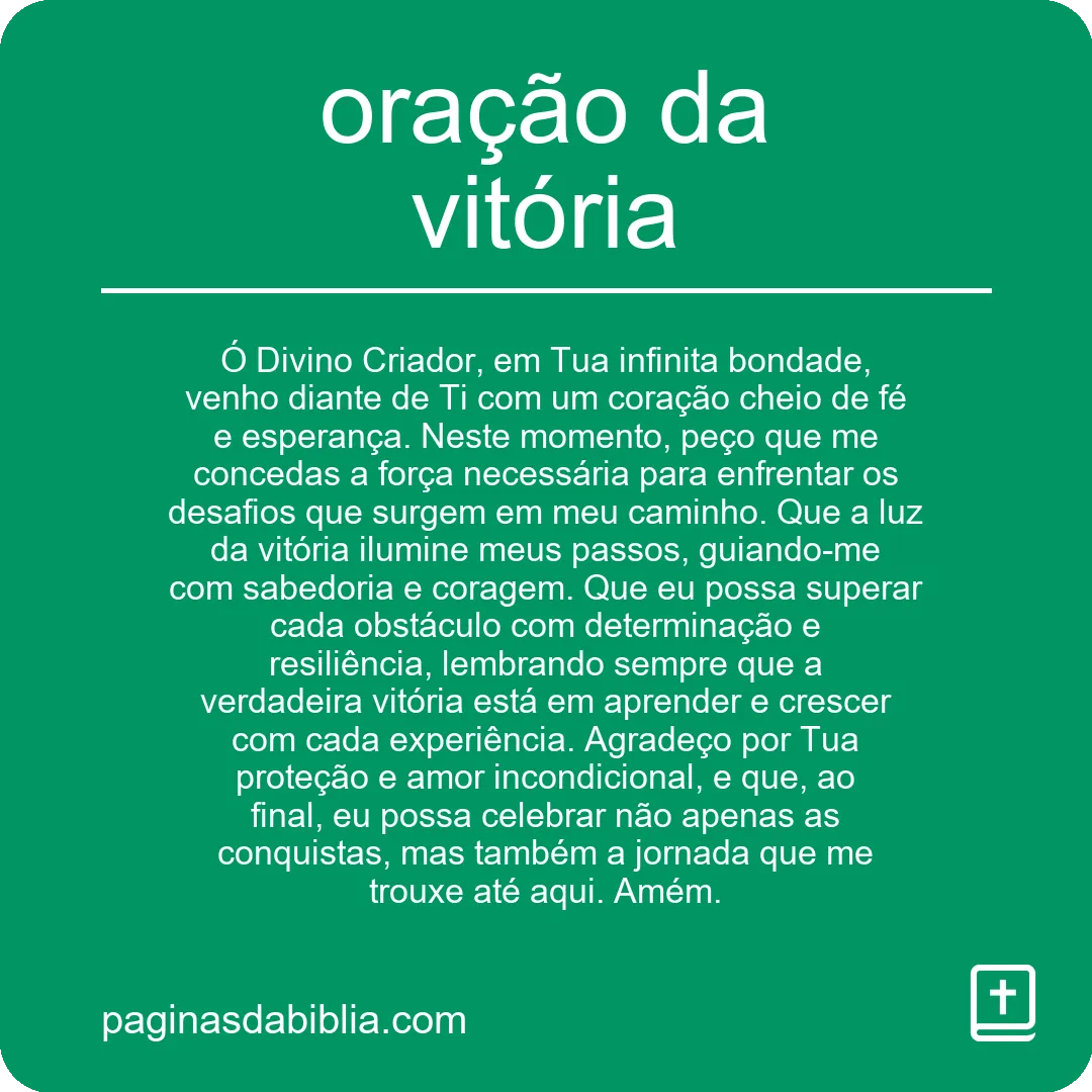 Oração da Vitória: Poder Transformador Espiritual