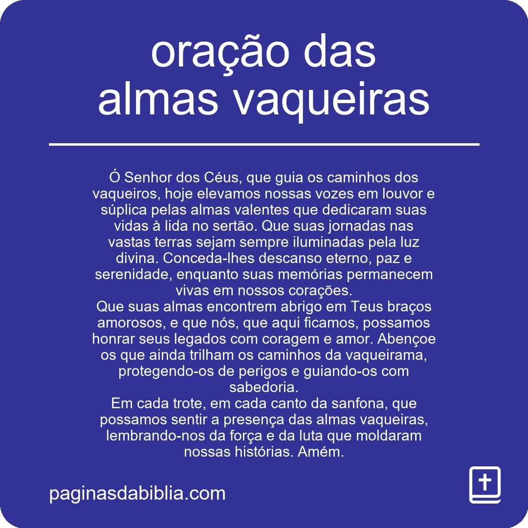 Oração das Almas Vaqueiras: Fé em Tempos de Desafio