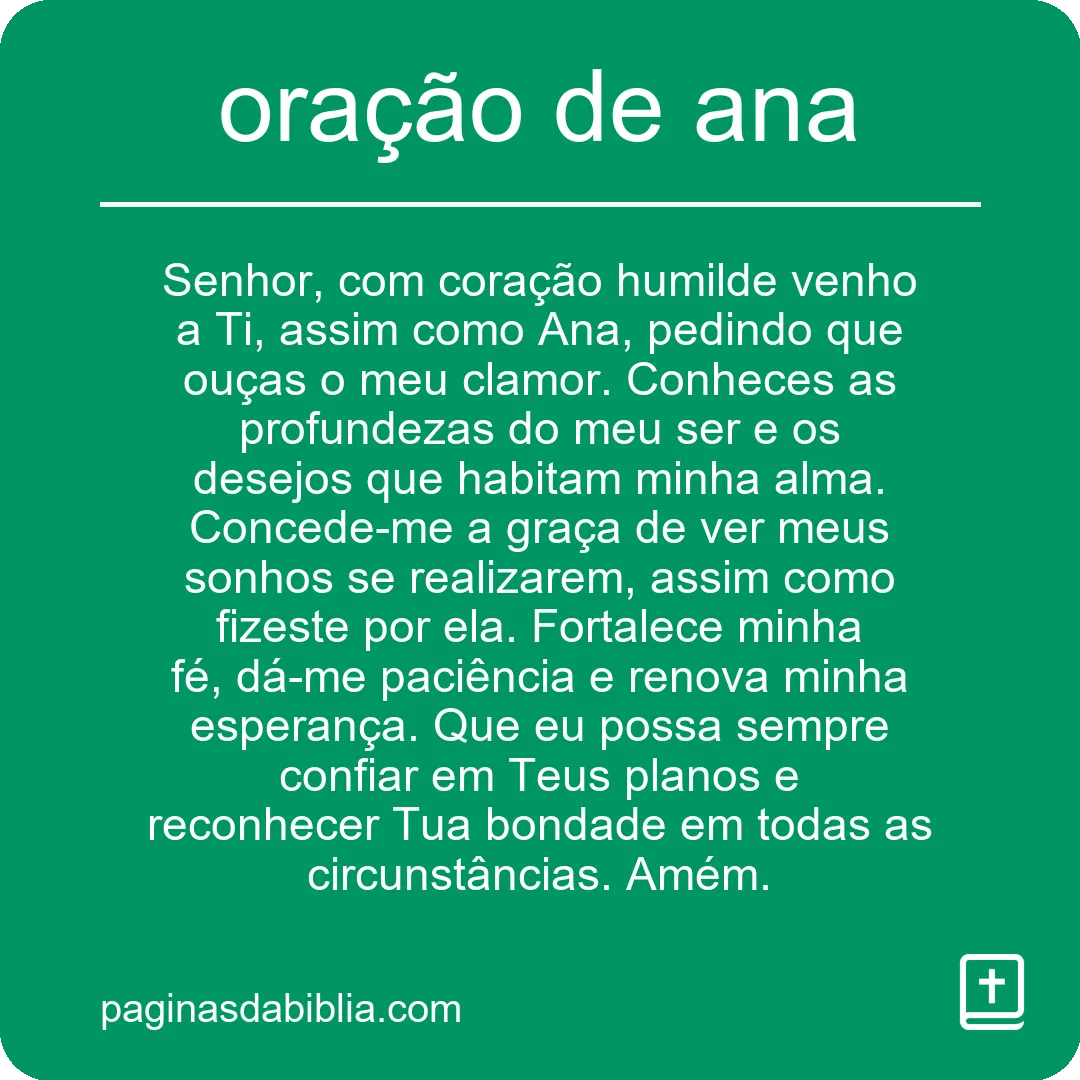 Oração de Ana: Poder Transformador para Elevar o Espírito