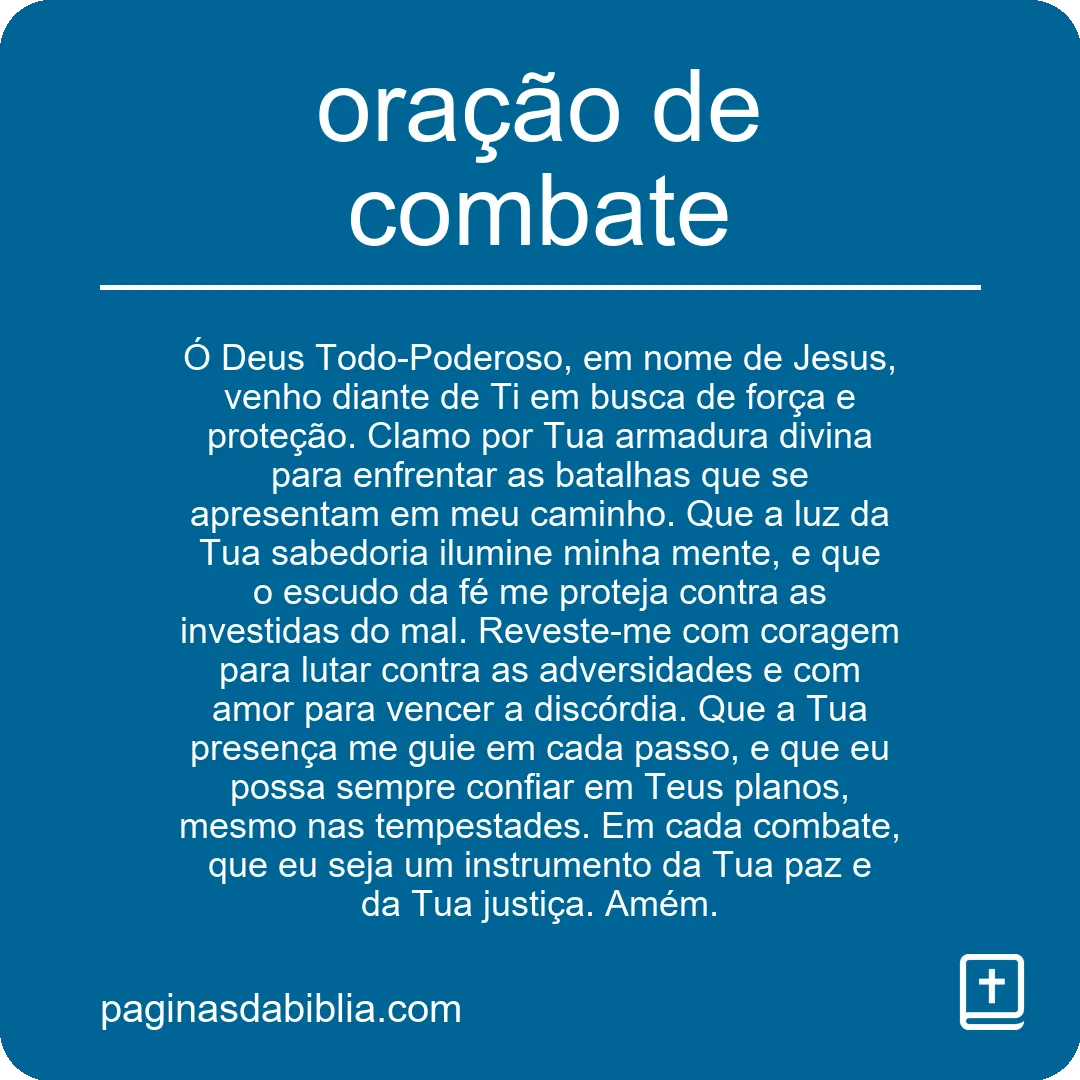 Oração de Combate: Poder Transformador na Jornada Espiritual