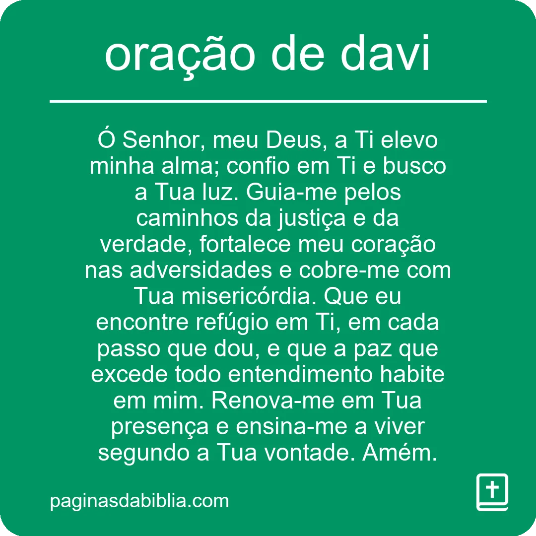 Oração de Davi: Poder Transformador para o Espírito