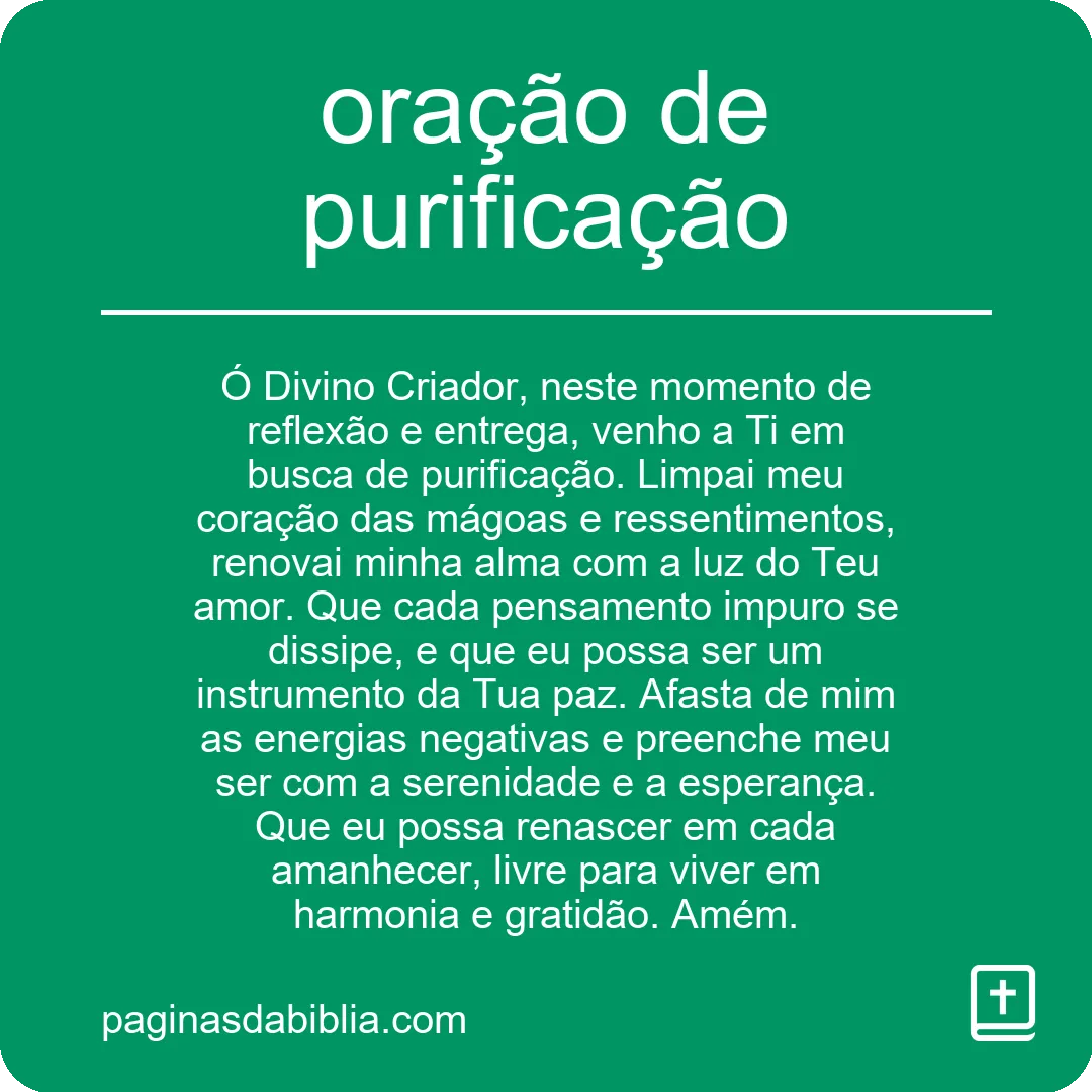 Oração de Purificação: Poder Transformador Espiritual