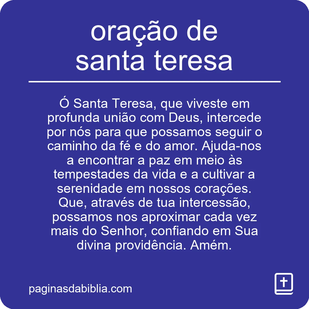 Oração de Santa Teresa: Poder Transformador Espiritual