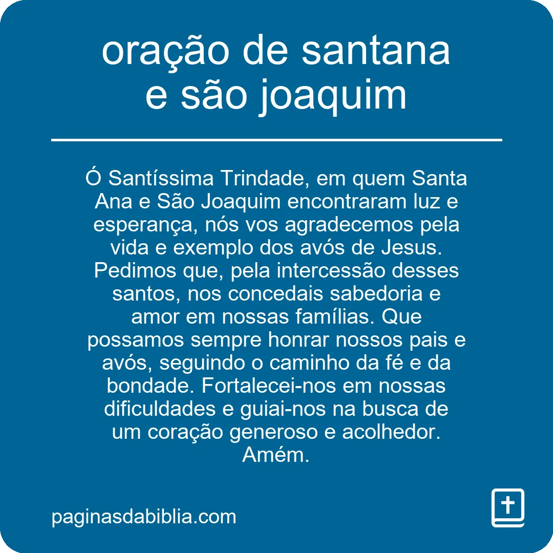 Oração de Santana e São Joaquim: Poder Transformador