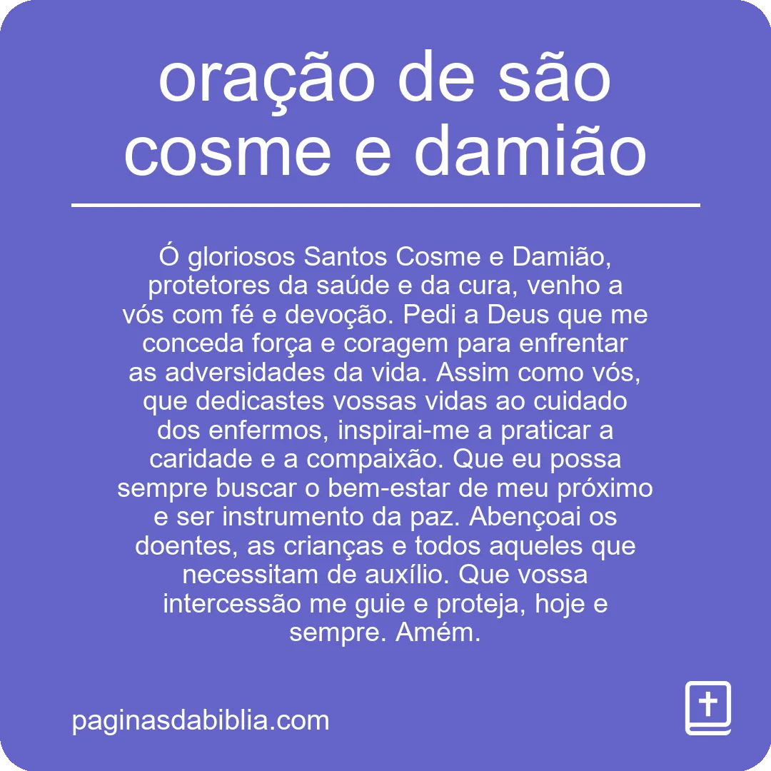 Oração de São Cosme e Damião: Poder Transformador Divino