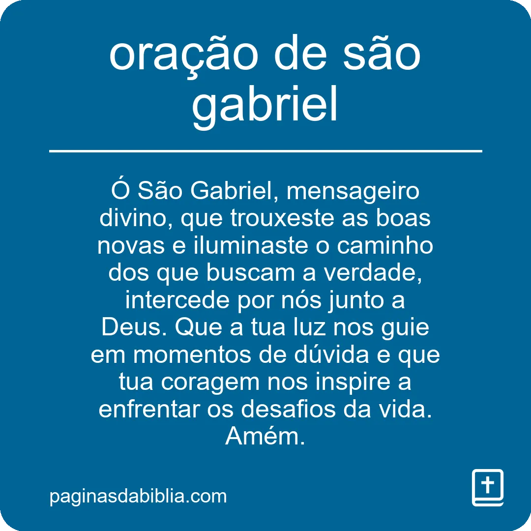 Oração de São Gabriel: Poder Transformador Espiritual