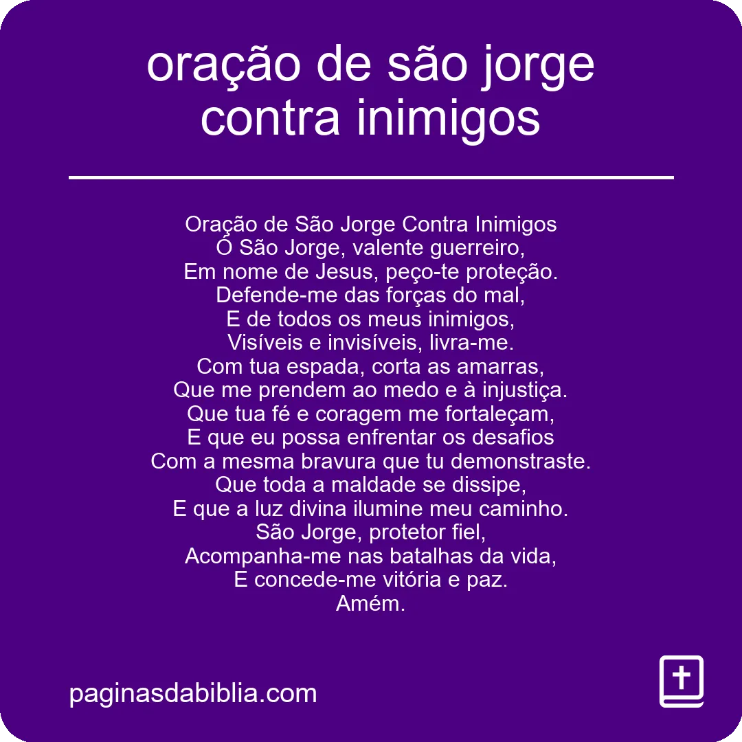 Oração de São Jorge: Proteção Contra Inimigos
